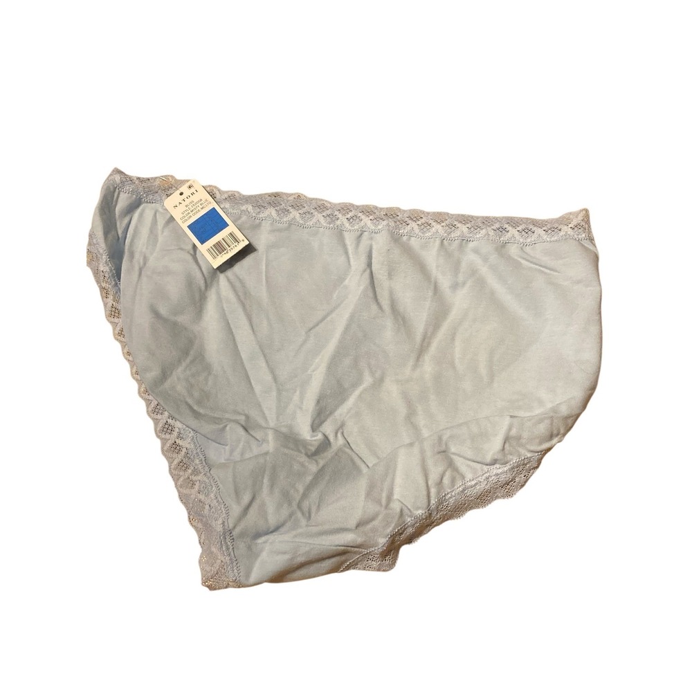 Natori Bliss French Cut Briefs Misty Blue Lace Pima Cotton Panty 152058 XL NEW - Picture 6 of 6